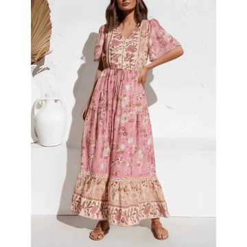 Bohemian Floral Print Long Dress