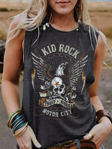 Vintage Retro Rock n Roll Graphic Tank Top