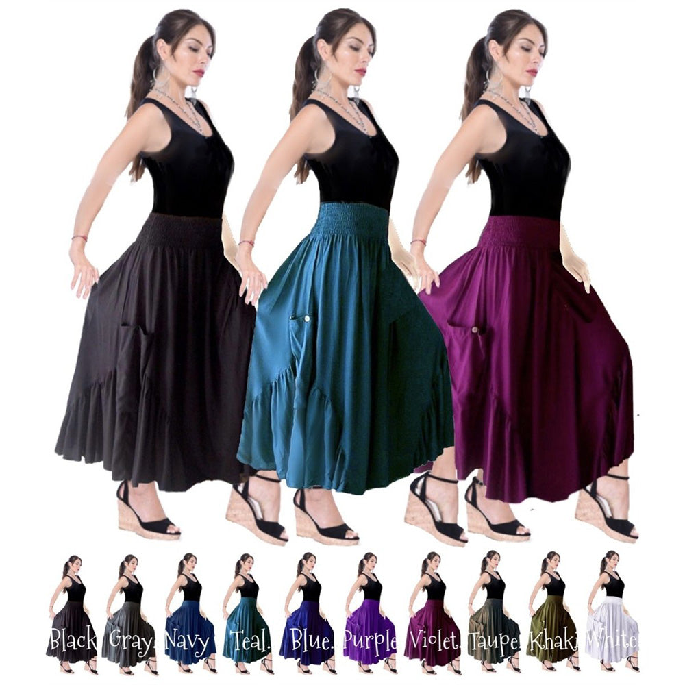 Amira Ruffle Skirt Dress with Button Detail Pockets
