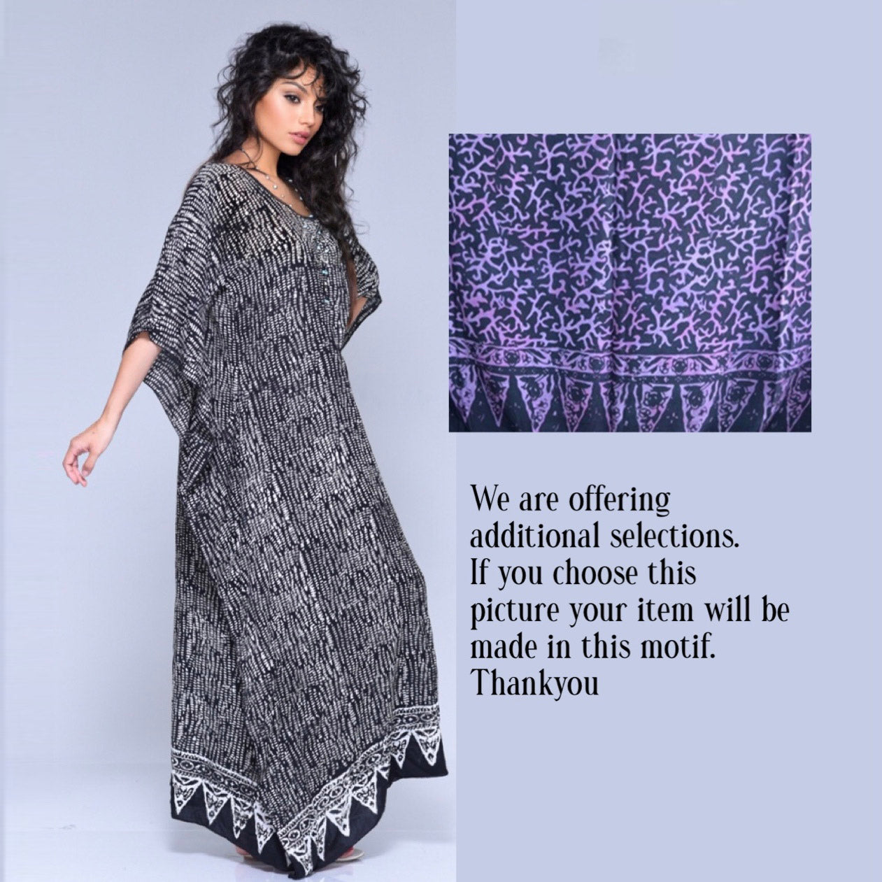 Alicia Gauzy Batik Flattering Caftan Boho Maxi Dress