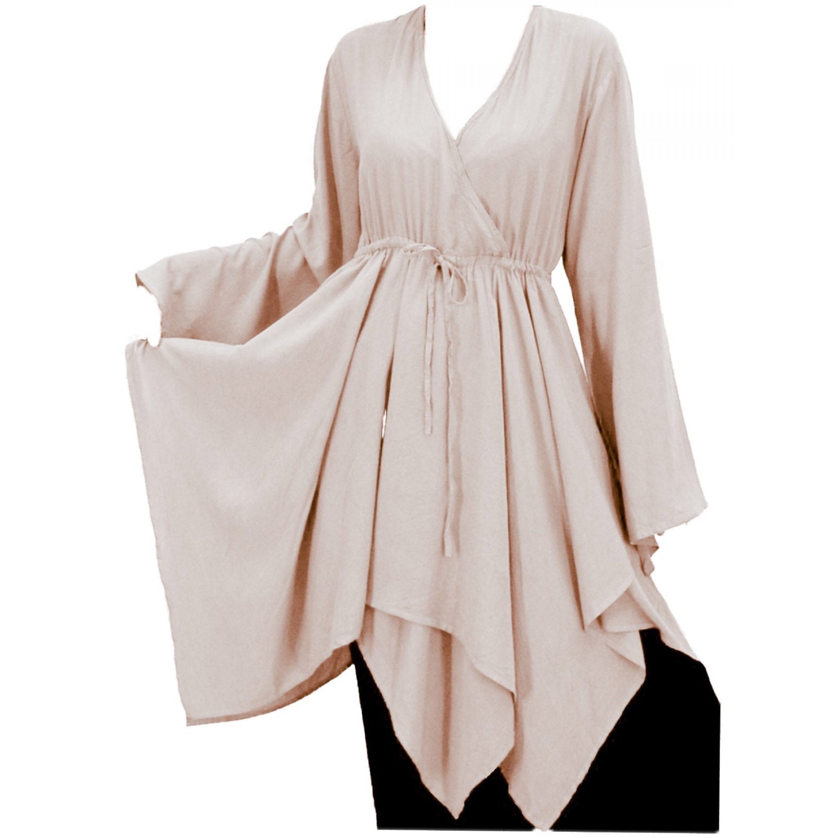 Scarlette V Neckline Asymmetrical Long Sleeve Boho Blouse