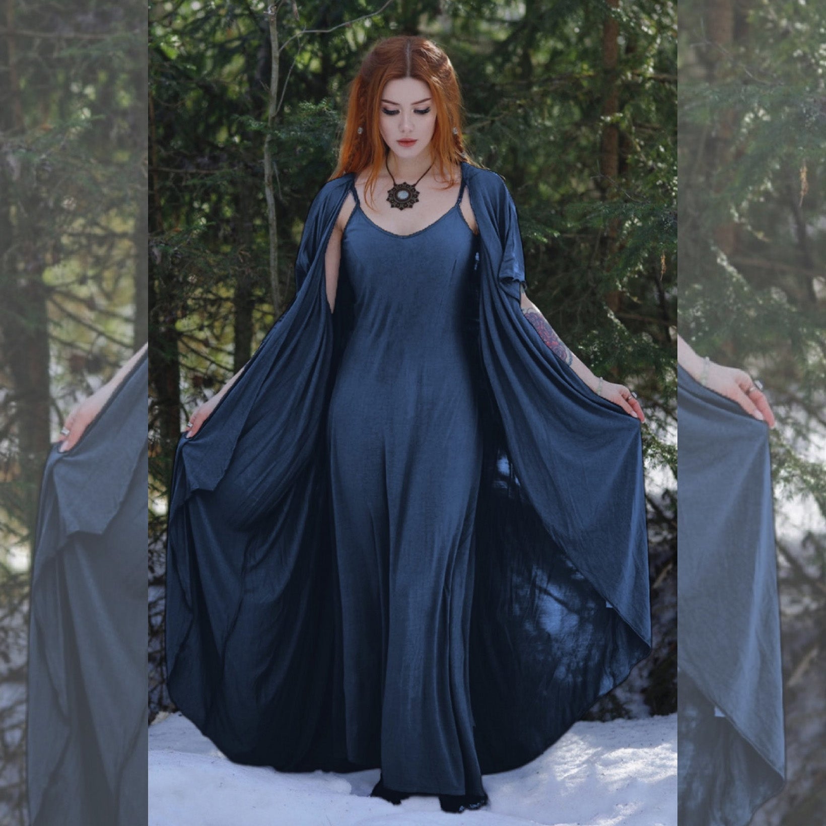 Monroe Jersey Stretch Asymmetrical Dress and Jacket Outfit