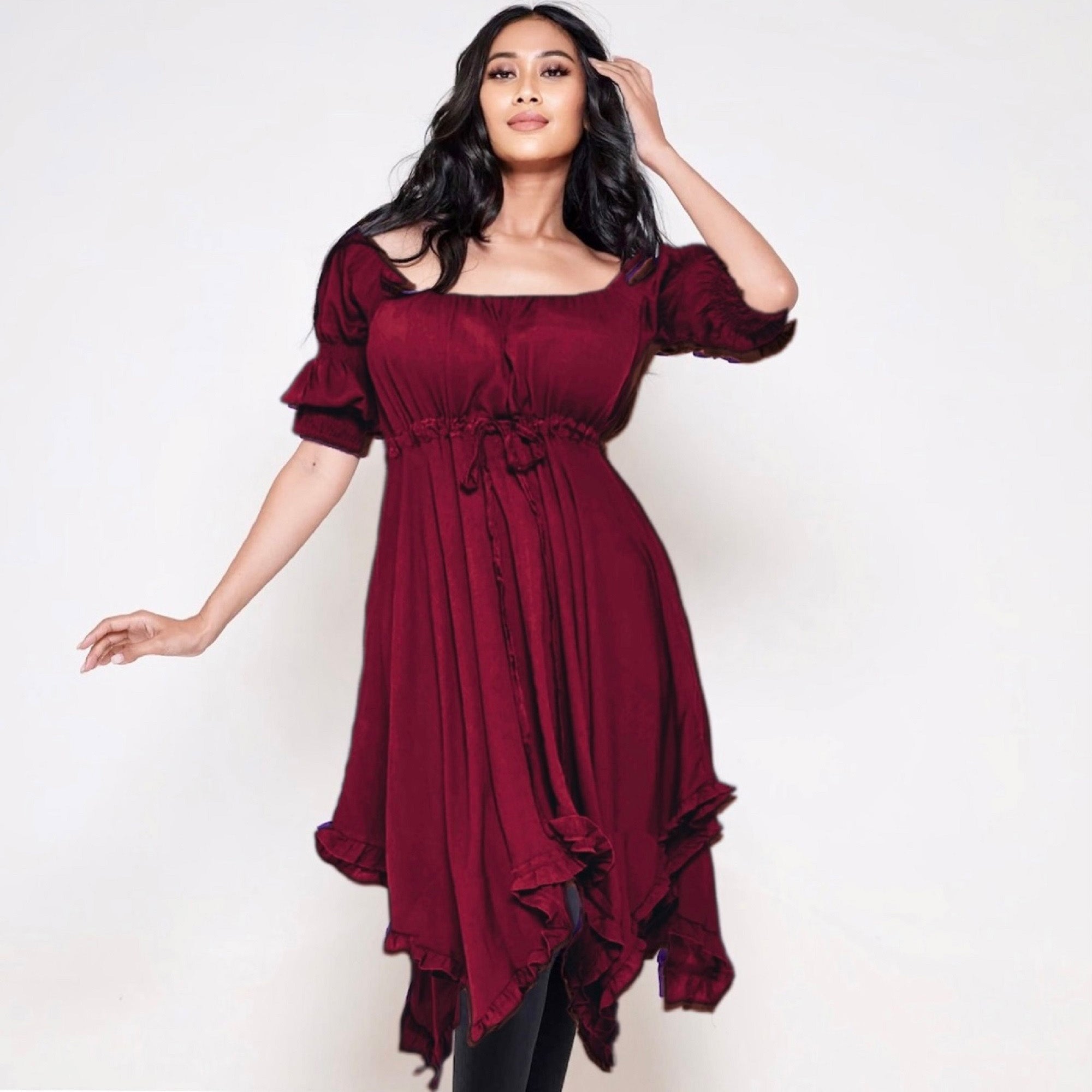 Emely Empire Waist 3/4-length Sleeves Boho Blouse