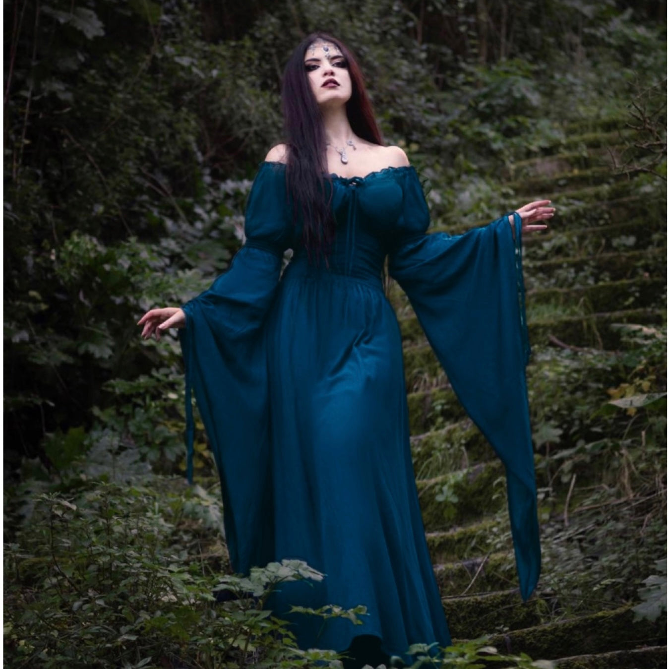 Helena Renaissance Flowing Sleeve Romantic Maxi Dress