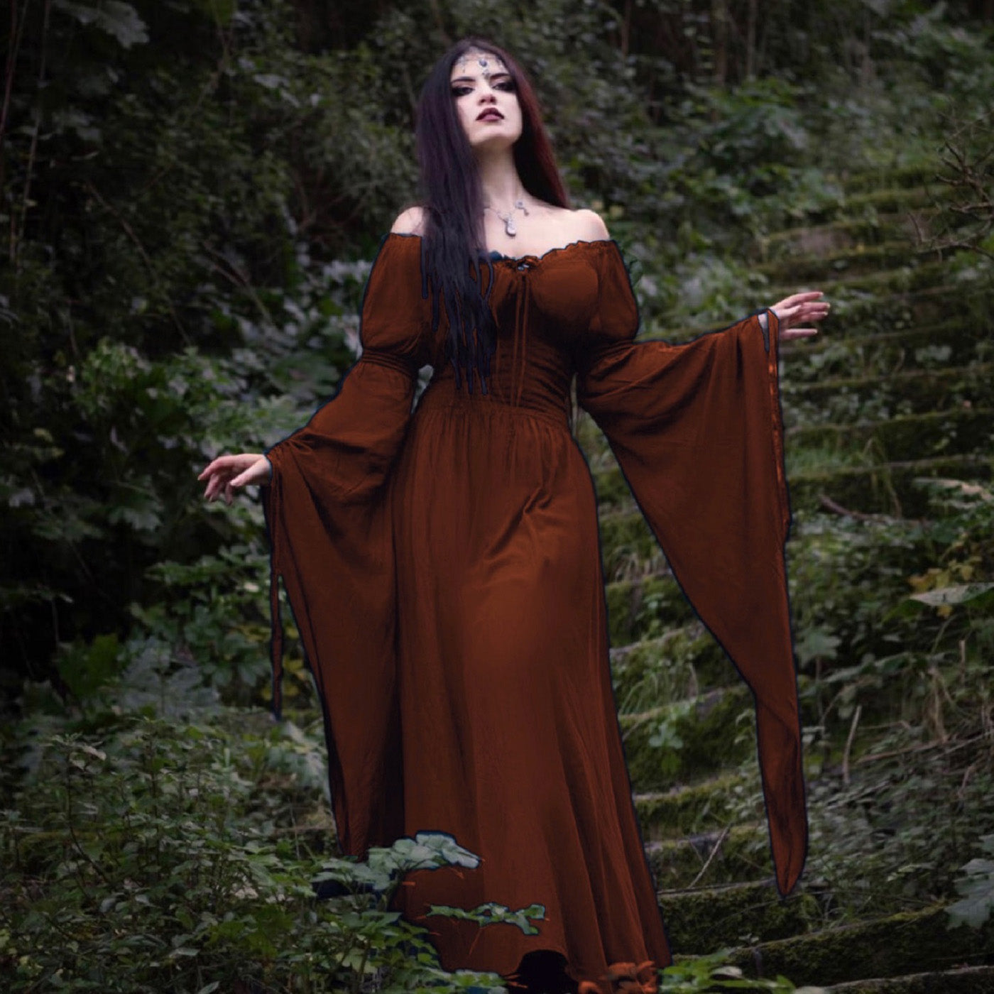 Helena Renaissance Flowing Sleeve Romantic Maxi Dress