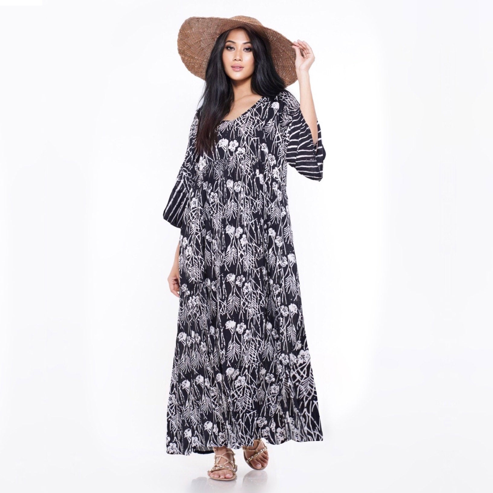 Mariana Bali Batik Empire Baby Doll Maxi Dress