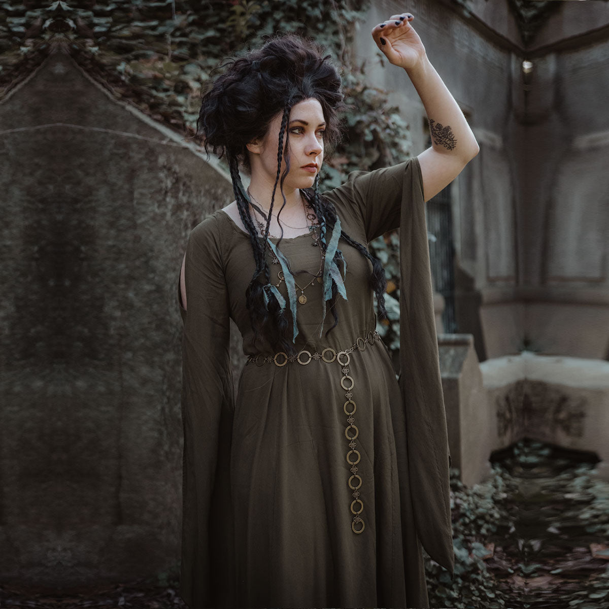 Sariah Renaissance Flowing Sleeve Boho Maxi Dress