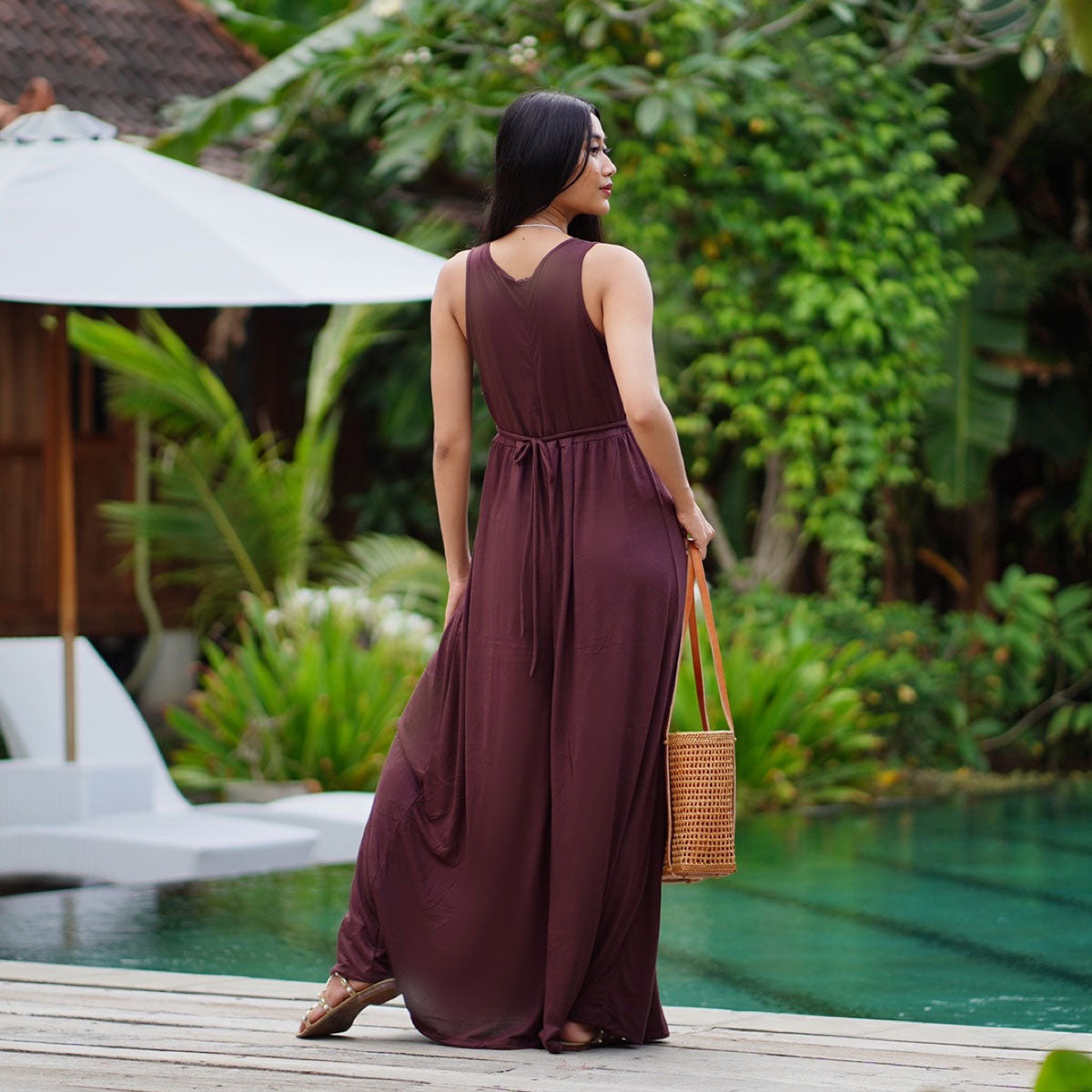 Sandra Empire Stretch Jersey Jumpsuit