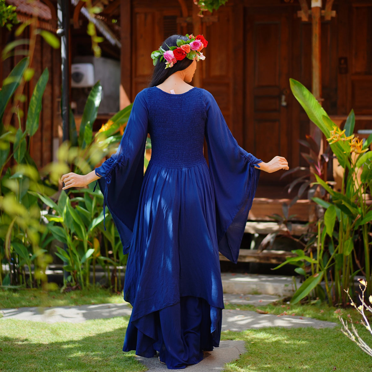 Landry Lace Up Fairy Renaissance Maxi Dress