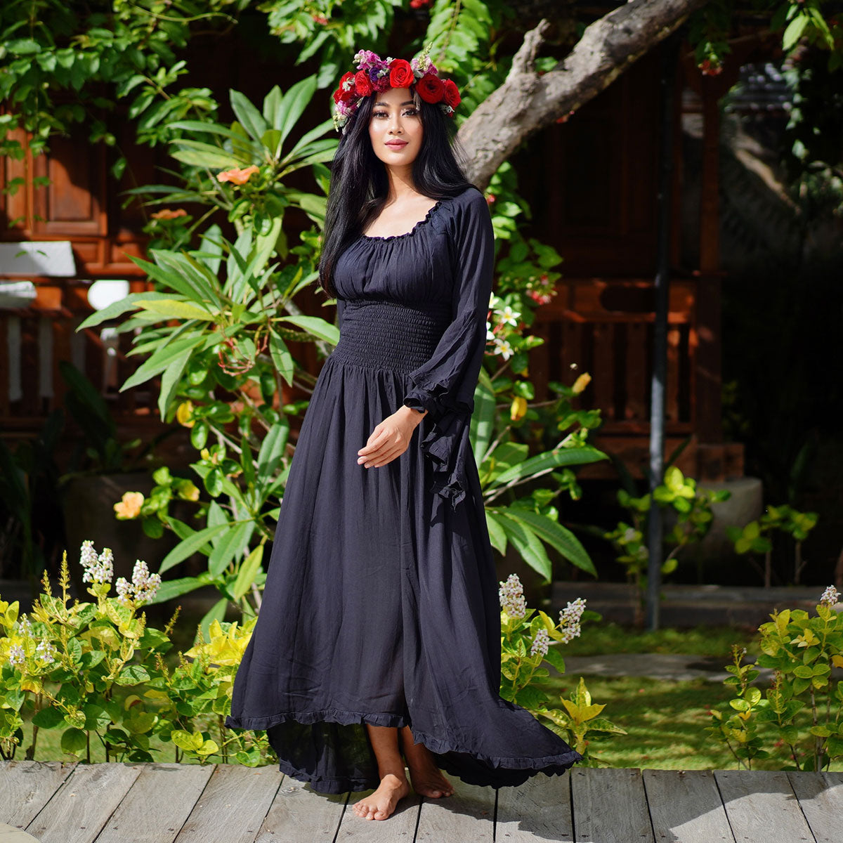 Kahlani CottageGoth Ren Faire Maxi Dress