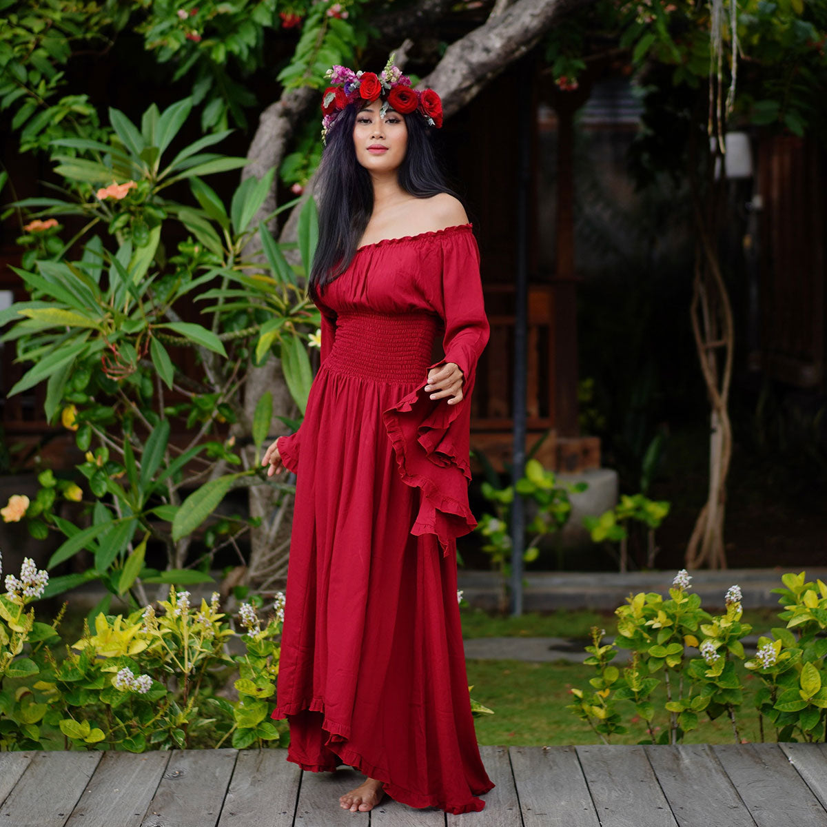 Kahlani CottageGoth Ren Faire Maxi Dress