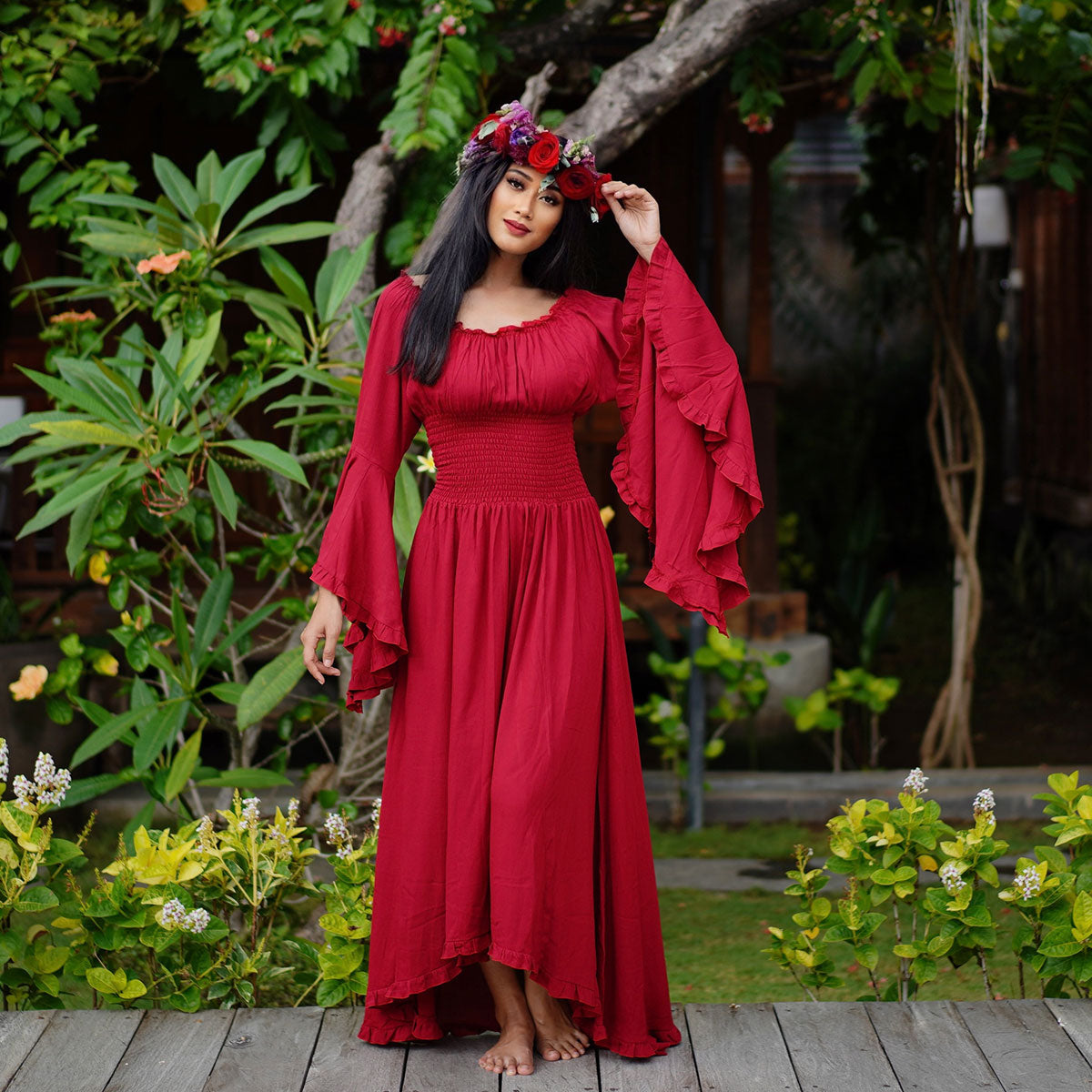 Kahlani CottageGoth Ren Faire Maxi Dress