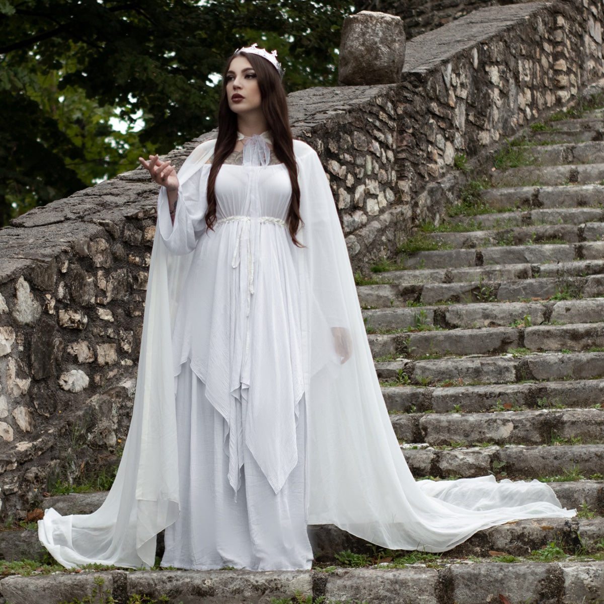 Maren Renaissance Layered Empire Waist Wedding Maxi Dress