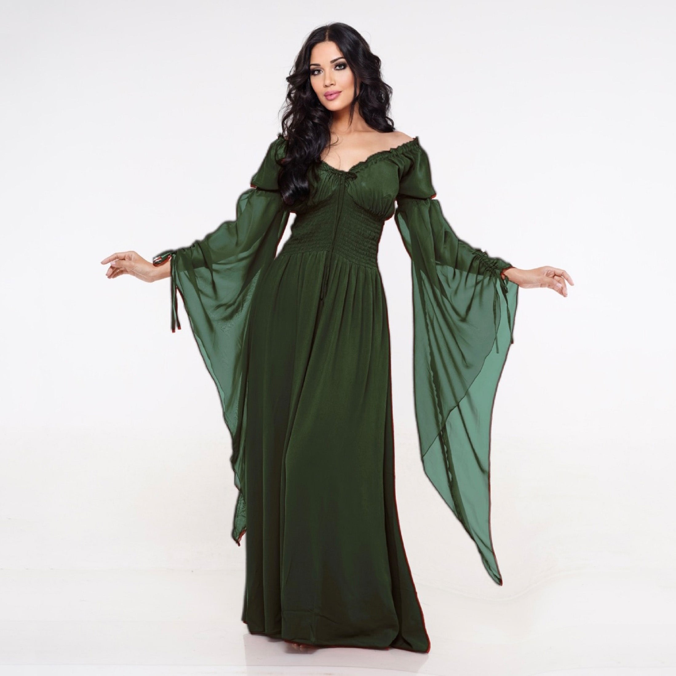 Helena Renaissance Flowing Sleeve Romantic Maxi Dress