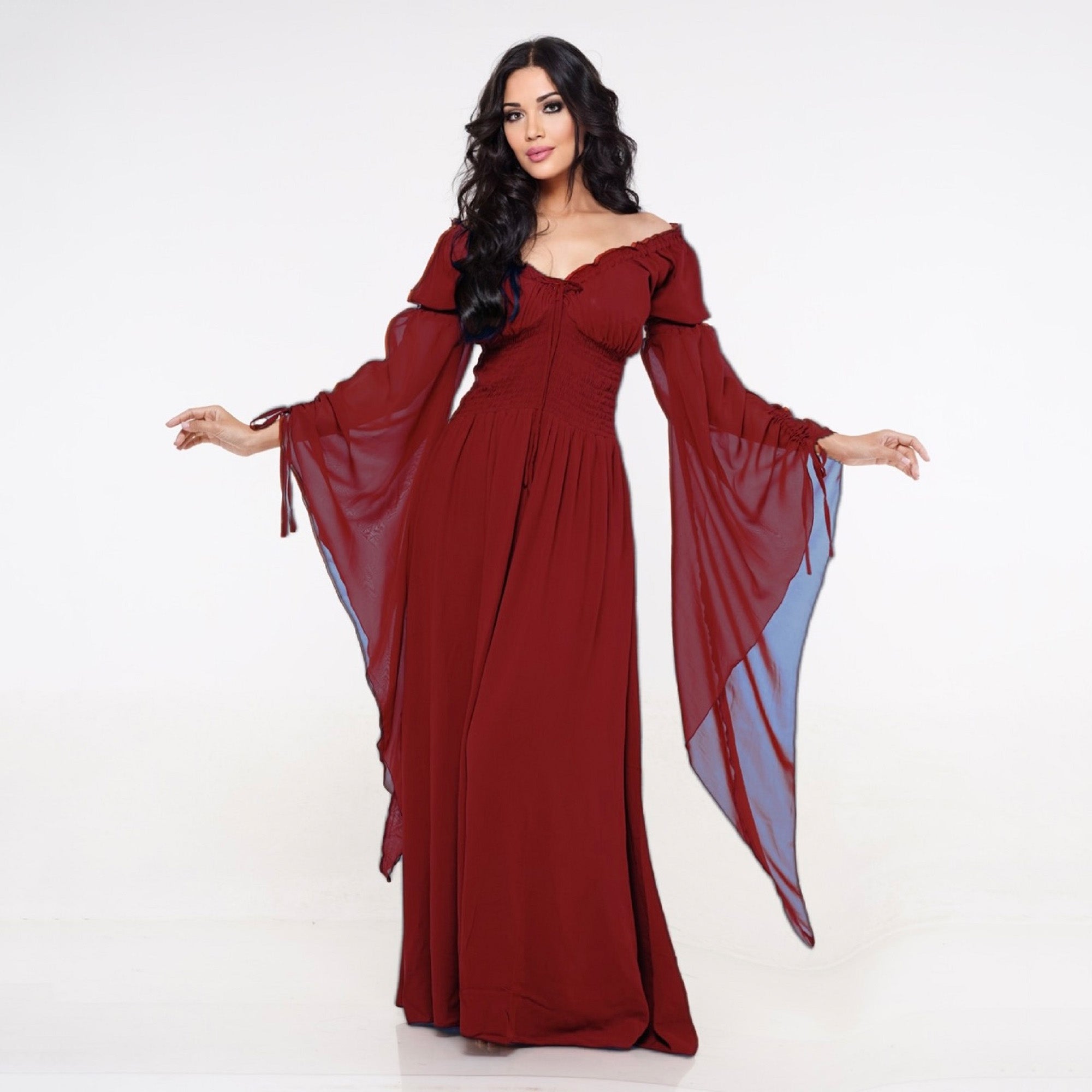 Helena Renaissance Flowing Sleeve Romantic Maxi Dress