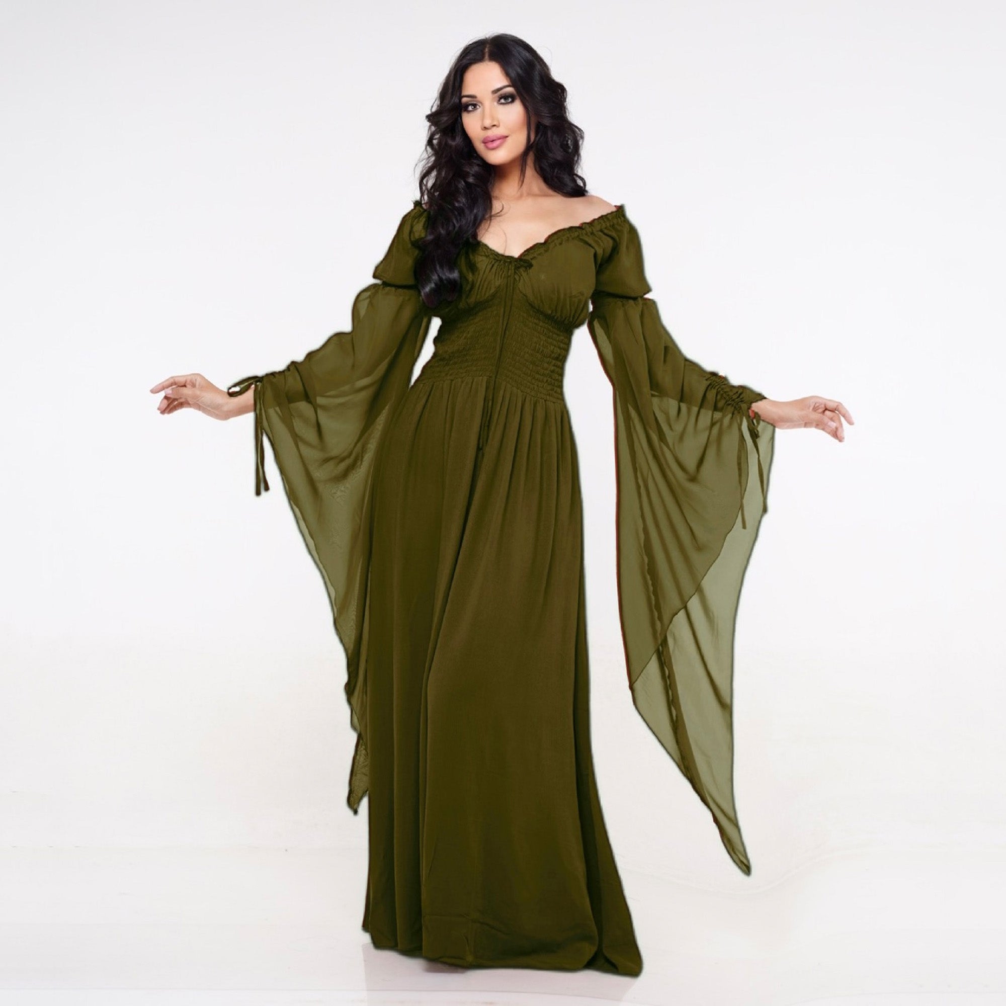 Helena Renaissance Flowing Sleeve Romantic Maxi Dress