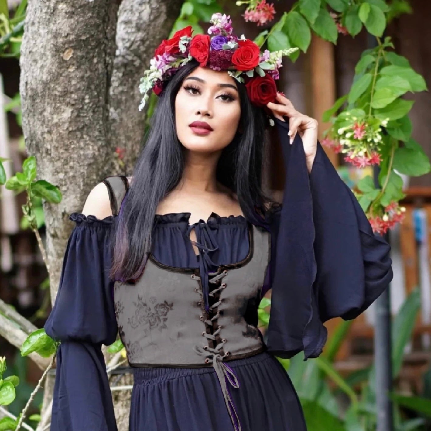 Emberlynn Ren Faire Lacing Vest Renaissance Corset Top