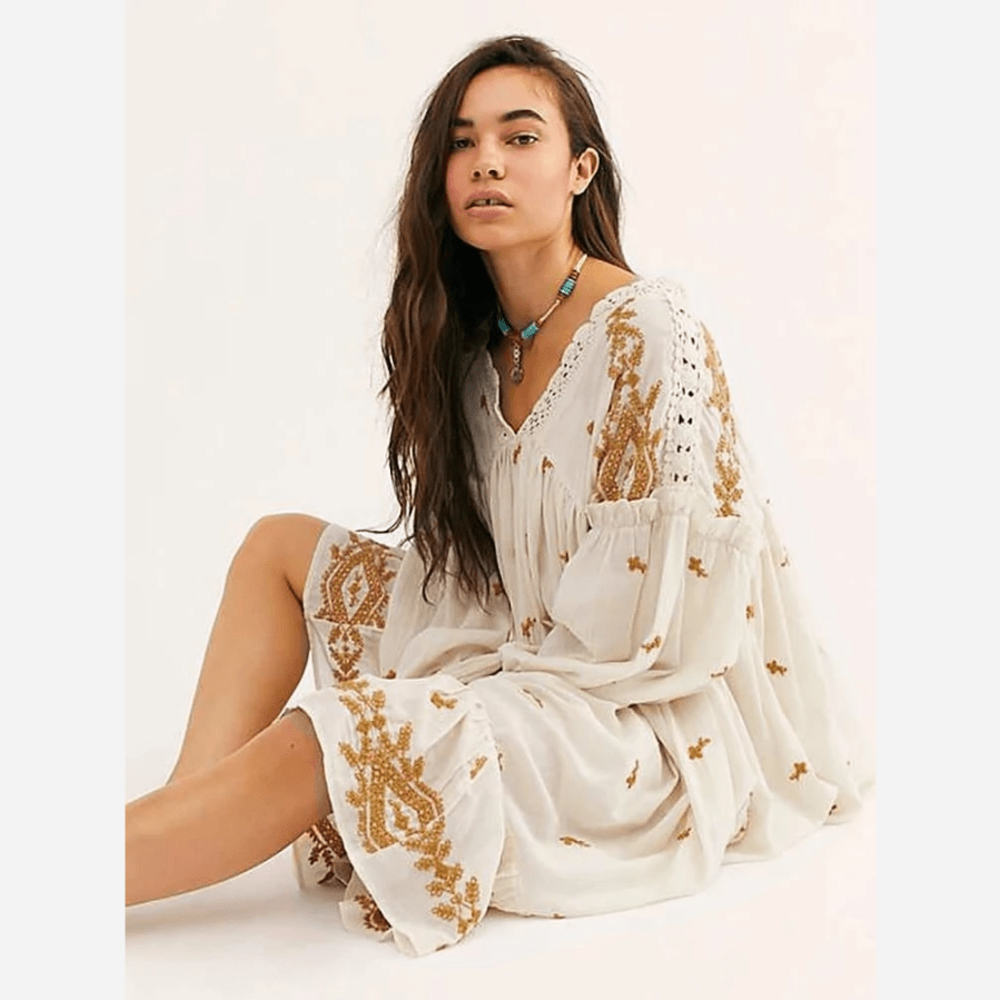 Boho Vintage Midi Dress