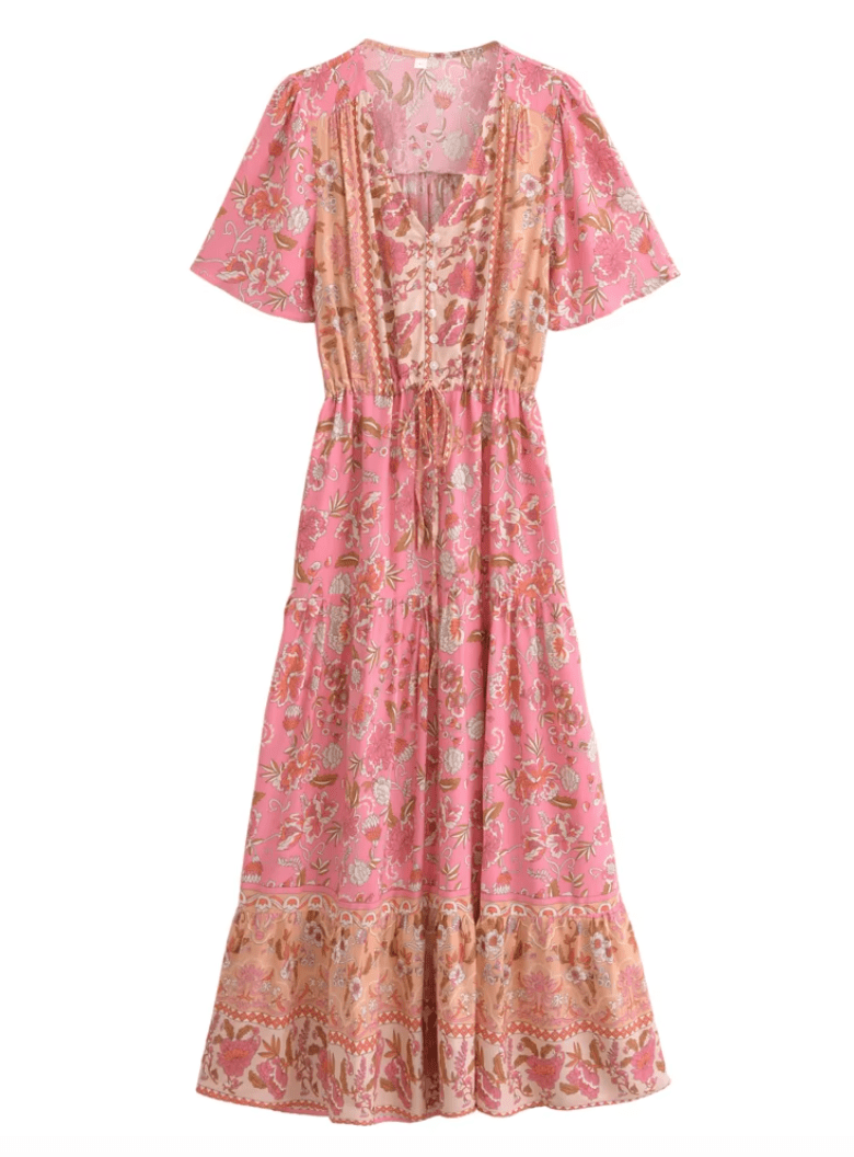 Bohemian Floral Print Long Dress