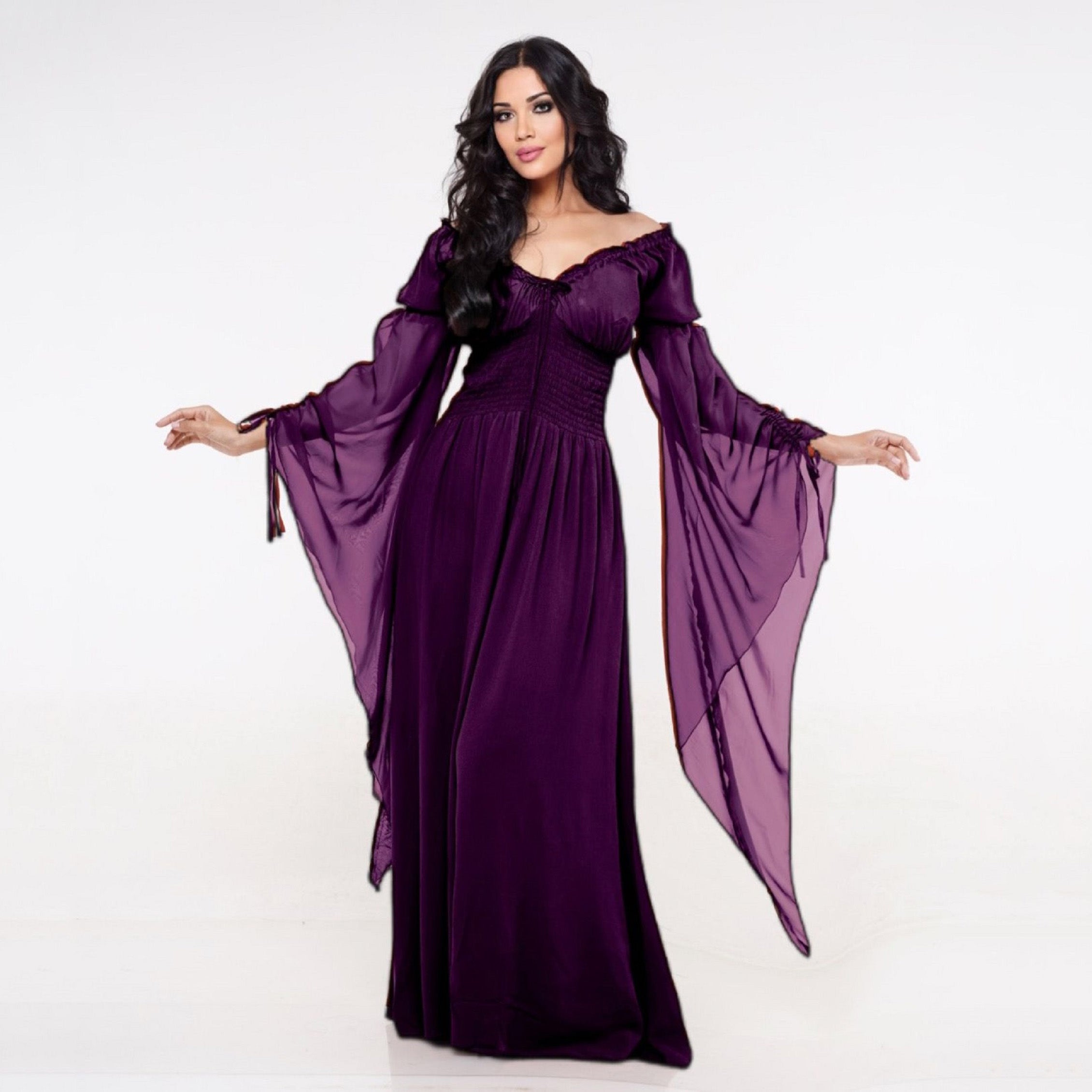 Helena Renaissance Flowing Sleeve Romantic Maxi Dress